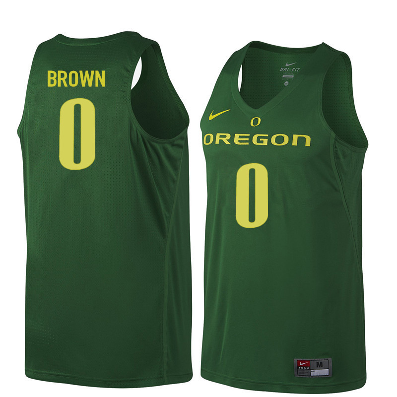 Men #0 Troy Brown Oregon Ducks College Basketball Jerseys Sale-Dark Green
